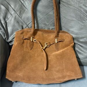 Elegant Brown Suede Women's Bag